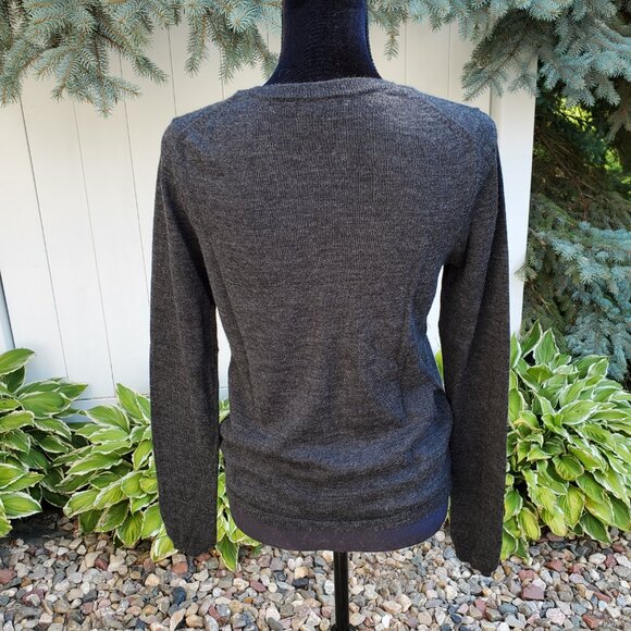 Gap Charcoal Gray Wool Cardigan Sweater, size M - Picture 2 of 10